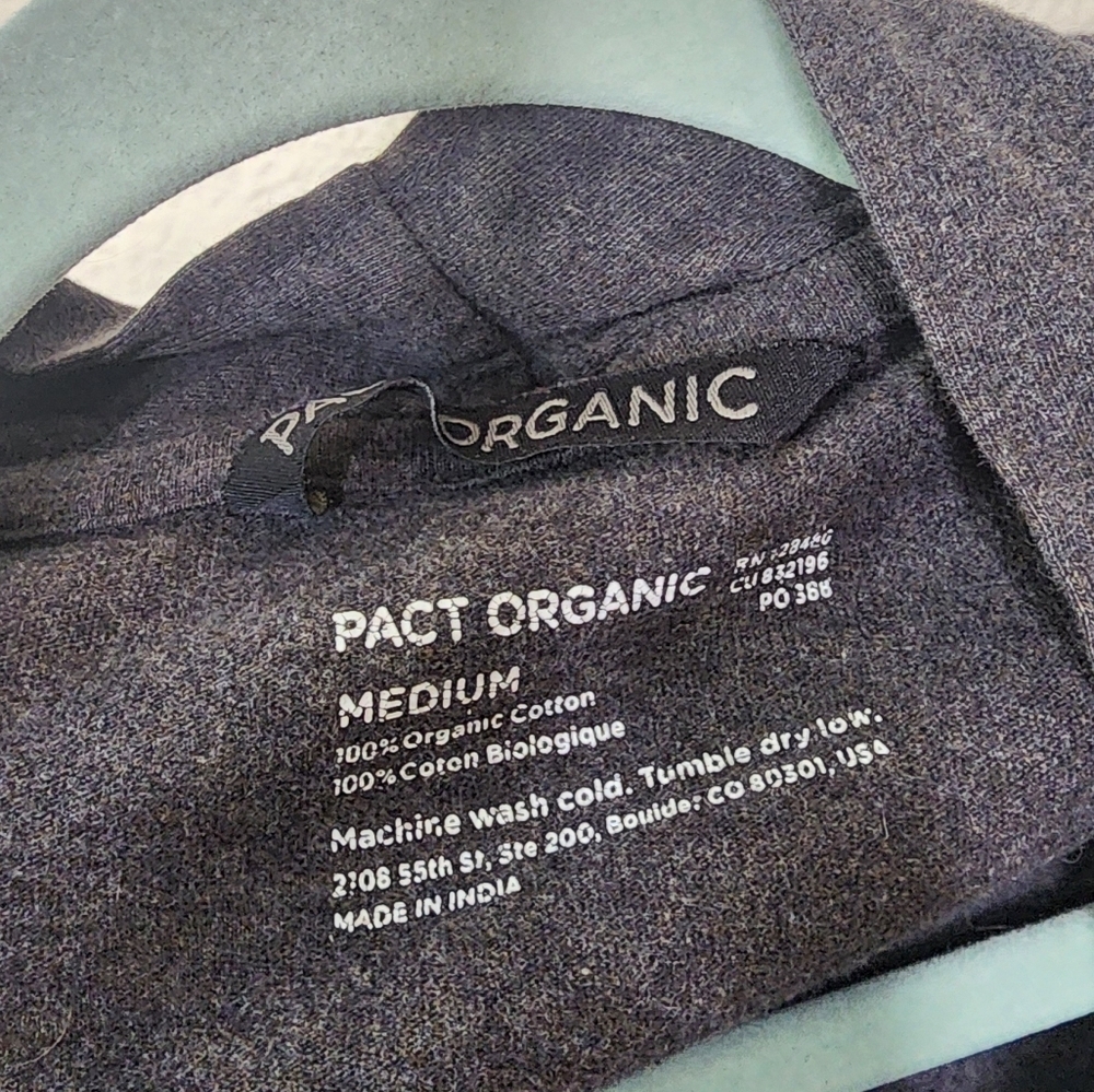 Pact Gray Staycation Organic Cotton Sustainable Short Knit Robe M - Picture 4 of 4